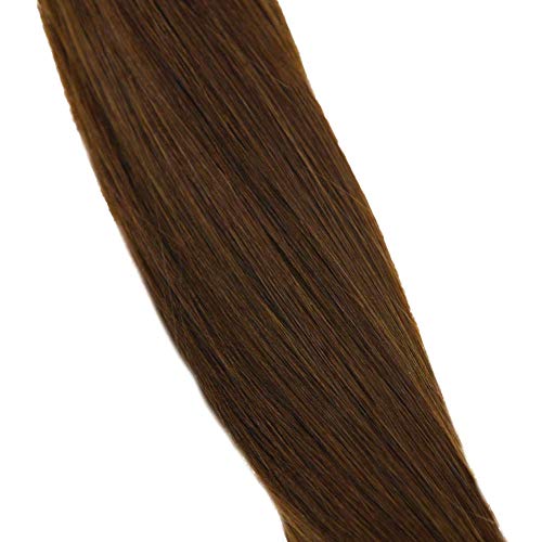 LaaVoo 12" Long Straight Wrap Around Ponytail Real Human Hair Extensions Lovely Color Dark Brown For Women Thick Hairpiece Binding Pony Tail Extension 80g (#4)
