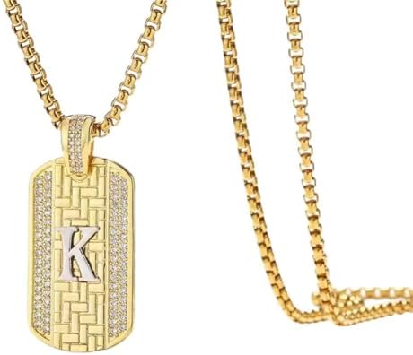 Initials F Pendant Necklace Men's Women's Capital Letter, 26