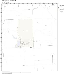 Amazon.com: ZIP Code Wall Map of Lost Lake Woods, MI ZIP Code Map Not