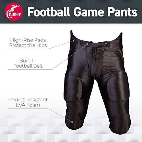 Cramer Football Game Pants, 7 Pads with Hip, Tailbone, Thigh, and Knee