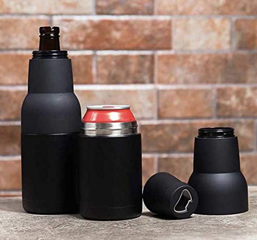 Bottl Beer bottle Insulator Can Cooler - Metal Vacuum Insulated Double Walled Stainless Steel Beer Bottle and Can Holder With Bottle Opener - Eco Friendly and BPA Free