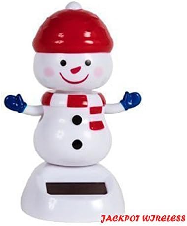 Solar Powered Bubble Head Toy Figure Christmas Dancing Snow Man by Jackpot Wireless