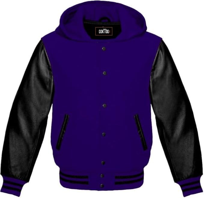 GOKTOG Hooded Varsity Jacket Women, Baseball