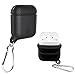 JuQBanke Compatible for AirPod Case, Airpods Accessories Shockproof Protective case Cover Silicone Skin for Apple AirPods 2＆1 Charging Case [Not for Wireless Charging Case]，Black primary