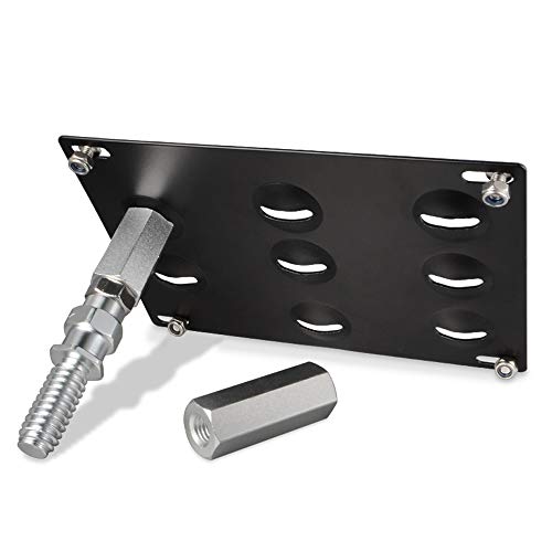 GTP Front Bumper Tow Hook License Plate Mounting Bracket Relocator