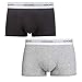 Italian Designed Trunks 2 Pack KRONIS Mens Underwear Premium 180gsm Cotton, Medium, Black + Marble Grey