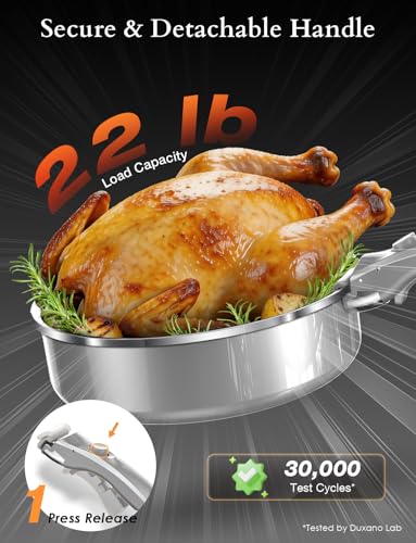 DUXANO Ceramic Pots and Pans Set Non Stick, 2026 Upgraded Hybrid Frypan, 1.5&2 QT Saucepans with Lid, Oil-less Cooking, PFAS Free Non Toxic, Induction Ready,Oven&Dishwasher Safe,Removable Handle,12PC