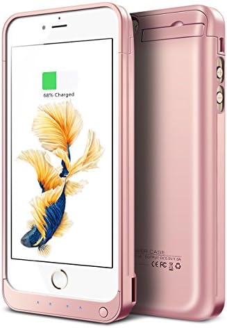iPhone 5S Battery Case, Ecpow 4200mAh Rechargeable External Battery Case iPhone 5/5S/SE Power Bank Case Battery Pack Portable Charger Charging Case for iPhone 5/5S/SE -Rose Gold