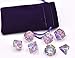 Polyhedral Dice Set Transparent Nebula DND Dice for Dungeons and Dragons MTG RPG Toptable Game (Purple Blue)