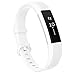 AK Band Replacement Wristband Strap with Secure Metal Buckle for Fitbit Alta/Fitbit Alta HR, White, Large