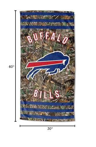 Northwest NFL Buffalo Bills Unisex-Adult Beach Towel, 30 x 60, Realtree Camo Stripes
