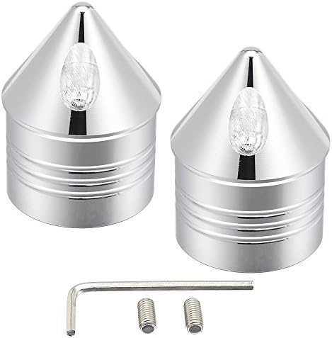 ClipsOne Chrome Front Axle Covers Cap Spike Kit For Harley Dyna Softail Touring XL883 XL1200 X48 2002-2017