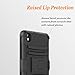 HTC Desire 816 Case, Combo Rugged Shell Cover Holster with Built-in Kickstand and Holster Locking Belt Clip + Circle(TM) Stylus Touch Screen Pen and Screen Protector Black