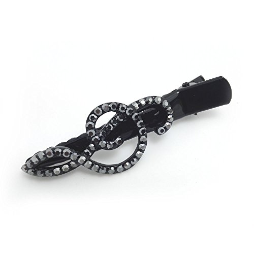 Meilliwish Musical Note Alligator Hair Clip (Black) (A69)