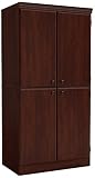 South Shore Tall 4-Door Storage Cabinet with Adjustable Shelves, Royal Cherry