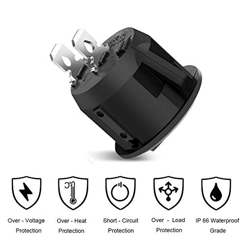 12 Pcs SPST Snap-in ON-Off 2 Pin Round Snap Rocker Boat Switch Black AC 250V 6A 125V 10A for Car Auto Boat Household Appliances by MXRS