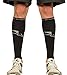 Graduated Calf Compression Shin Sleeves: (1 Pair) Footless Leg Guard and Athletic Running Sleeve for Recovery and Shin Splint Support