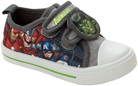 Boys Official Marvel Avengers Iron Man Thor Hulk Canvas Trainers Shoes Size 7-1