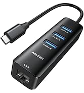 USB C to Ethernet Adapter, ABLEWE 4-in-1 RJ45 to USB-C/Thunderbolt 3 to Gigabit Ethernet LAN Netw...