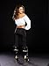 Dreamgirl Womens Black Ruffled Crop Top Adult Halloween Costume Accessory - Small/Medium