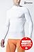 TSLA Men's Thermal Long Sleeve Compression Shirts, Mock/Turtleneck Winter Sports Running Base Layer Top, Zero Winter Top White, X-Large