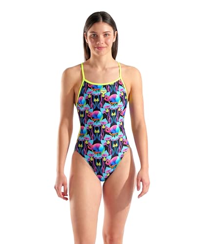 ARENA Performance Women’s Multi Chameleons Lace Back Athletic One Piece Swimsui…