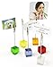 Displays2go 60 Total Units, 10 Sets of 6 Memo Clips with Alligator Clasps for Displaying Photos or Number Cards, 6 Different Colored Cubes (6CUBEALI)