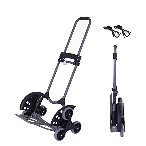 Yutre 折りたたみ式 3輪 キャリーカート ハンドキャリー 階段 ハンドトラック 運搬用 業務用 3輪階段車 静音 耐荷重100kg 二つ固定ロープ付属 プレゼント