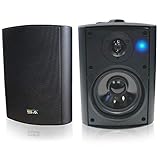 Bluetooth 5.25 Indoor/Outdoor Weatherproof Patio Speakers (Black- pair)