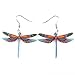 Bonsny Drop Dangle Sweet Blue Flying Dragonfly Earrings Gift Insect Pattern Fashion Jewelry For Women (Colorful)