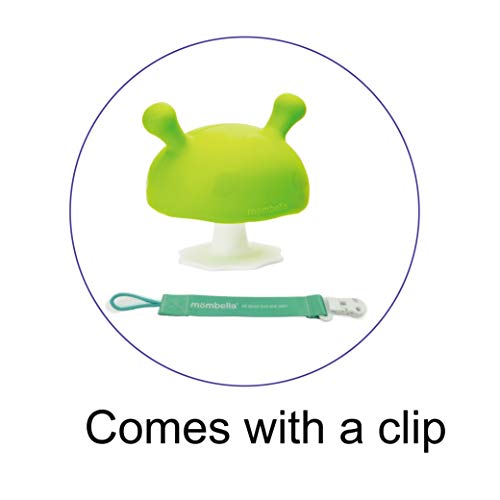 Mombella Mimi the mushroom super soft silicone baby soothing teether toy, pacifier &breast shape for sucking stage, prevent finger chewing & falling down, for 0m+