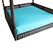 LEAPTIME Outdoor Rattan Pet Home Indoor Patio Pet Dogs House Garden Wicker Bed for Pet with Brown Rattan Turquoise Cushionthumb 3