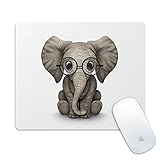 Elephant Mouse Pad, Non-slip Rectangle Mousepad Custom Design Gaming Mouse Pad Rubber Oblong Mouse Mat(Cute Baby Elephant)