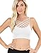 Criss-Cross Front Seamless Triple Bralette Sports Bra White LXL