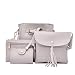 Oguine 4pcs Women Fashion Composite Bag Handbag Wallet Shoulder Crossbody Bags (Gray) primary