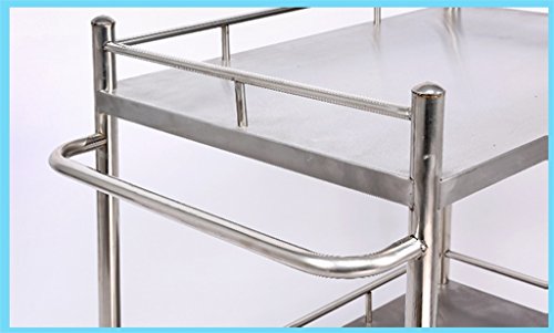 Medical Trolley Treatment car Stainless Steel Instrument Table/Medical Vehicle Surgical Vehicle/Changing Vehicle Instrument car/Double Drawer Beauty car -Tool cart (Size : L-6644cm) - Thumbnail 5