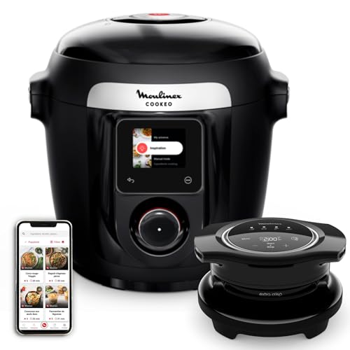 Moulinex Cookeo Wi-Fi mit Extra Crisp, Multicooker 14 Kochmodi, Druckkochen, Air Fryer, einfache Rezepte Schritt fuer Schritt, CE96X8F0