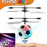 Kids Flying Ball, RC Flying Toy with Led Light up Toys Infrared Induction Helicopter Drone Parachute Boys Girls Adults Floating Novelty Gag Stress Relieve Toys Outdoors Halloween