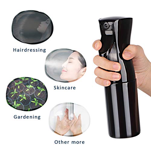 Continuous Spray Mister for Hair, Uceoo 6.8oz 200ml Black Fine Mister