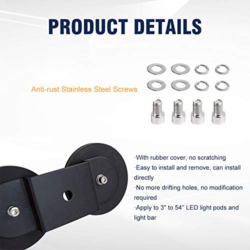 Samman Base LED Light Bar Mounting Brackets Windshield