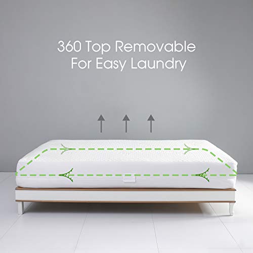 Queen Size Zippered Waterproof Mattress Protector Cover with zipper360