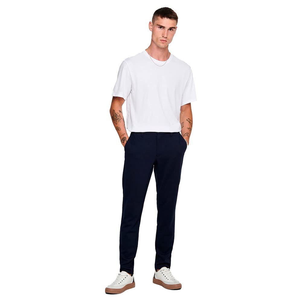 Only & Sons Herren Chino Hose ONSMARK - Slim Fit - Schwarz Grau Blau Grün, Größe:36W / 36L, Farbe:Night Sky 22010209 6