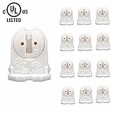 12Pcs UL Listed T5 Bi-Pin Lamp Holder, JACKYLED Lamp Socket Tube Accessory Lamp Aging Test, Max Wattage 120W