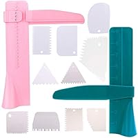 12 Pieces Cake Smoother Tool Adjustable Cake Icing Scraper Cake Cream Smoother Polisher Tools Set Cake Scrapers Smoothers Fondant Cream Edge Smoothing Decorating Tools