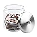 iDesign Forma Glass Bathroom Vanity Glass Apothecary Jar with Lid for Cotton Balls, Swabs, Cosmetic Pads, Candy, 3.5