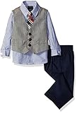 Nautica Baby Glen Plaid Vest Set, White, 6-9 Months