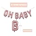 Kwayi Baby Shower Decoration Supplies. Girl Baby Shower Decoration Kit with OH Baby Foil Balloon Rose Gold Confetti Balloon and Cake Topper for Girl Baby Shower Party