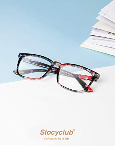 Slocyclub Vintage Nerd Square Eyeglasses Frame Keyhole Design Non Prescription Lens Glasses for Women Men
