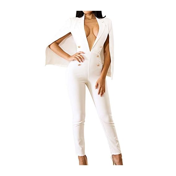 QuneusHot-Womens-Plunge-Deep-V-Neck-Slim-Double-Breasted-Poncho-Coat-Tailored-Blazer-Jumpsuit-Pants-Suit-Plus-Size