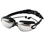 Shiratori Corrective Nearsighted Swimming Goggles(Prescription 1.5-8.0 Diopters) with Ear Plug Highest Grade UV Protection and Anti-fog